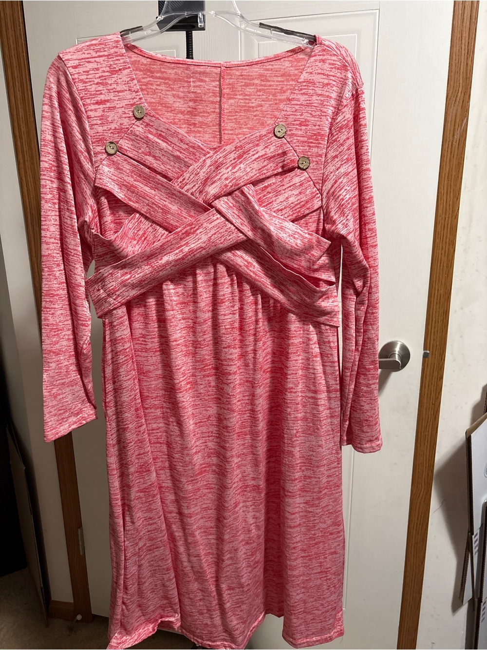 Women’s Pink Dress with Front Wrap Detail